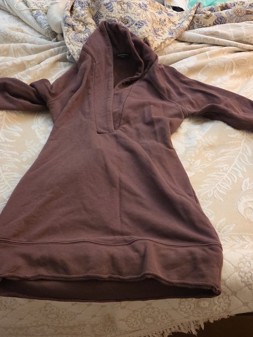 naked wardrobe mauve-brown hoodie dress